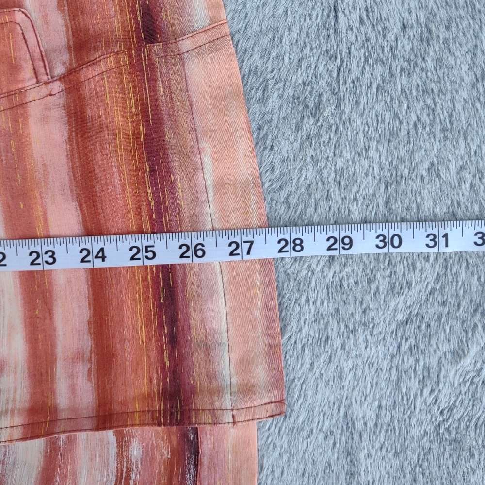 Chico's Linen Blend Open Front Blazer Large 12 Coral - Picture 8 of 9